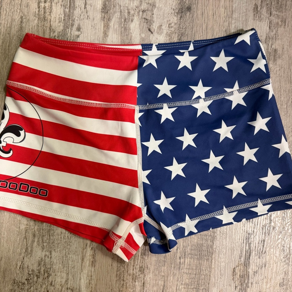 Barbell Voodoo Patriotic Stars & Stripes Women's Athletic Mid/Low Rise Shorts S